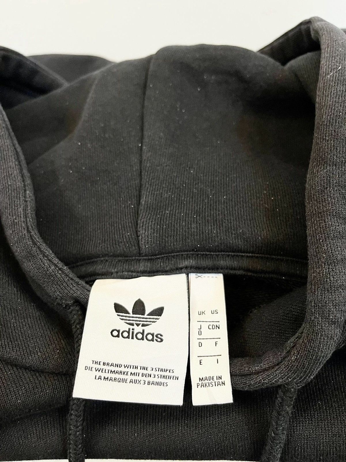 Adidas × Vintage VINTAGE ADIDAS TREFOIL HOODIE BIG LOGO FRONT ALL BLACKS Size US L / EU 52-54 / 3 - 11 Thumbnail