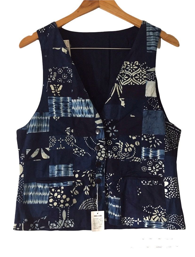 Blue Blue Japan × Japanese Brand Rare vest Art indigo style kapital designer Size US M / EU 48-50 / 2 - 1 Thumbnail