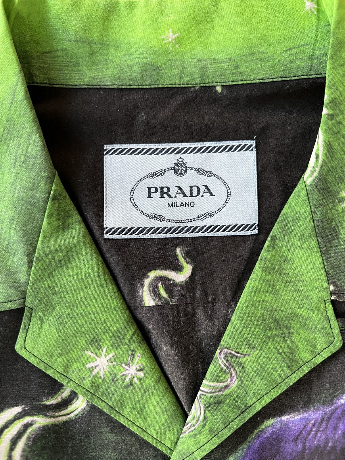 Prada *RARE* Prada FW18 Impossible True Love Green Bowling Shirt Size US S / EU 44-46 / 1 - 3 Thumbnail
