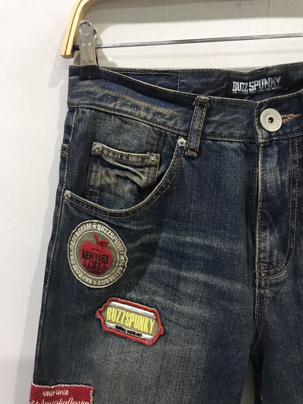 Japanese Brand STATEMENT.P🔥BUZZSPUNKY Tokyo Distressed PUNK Patches Denim Size US 29 - 5 Thumbnail