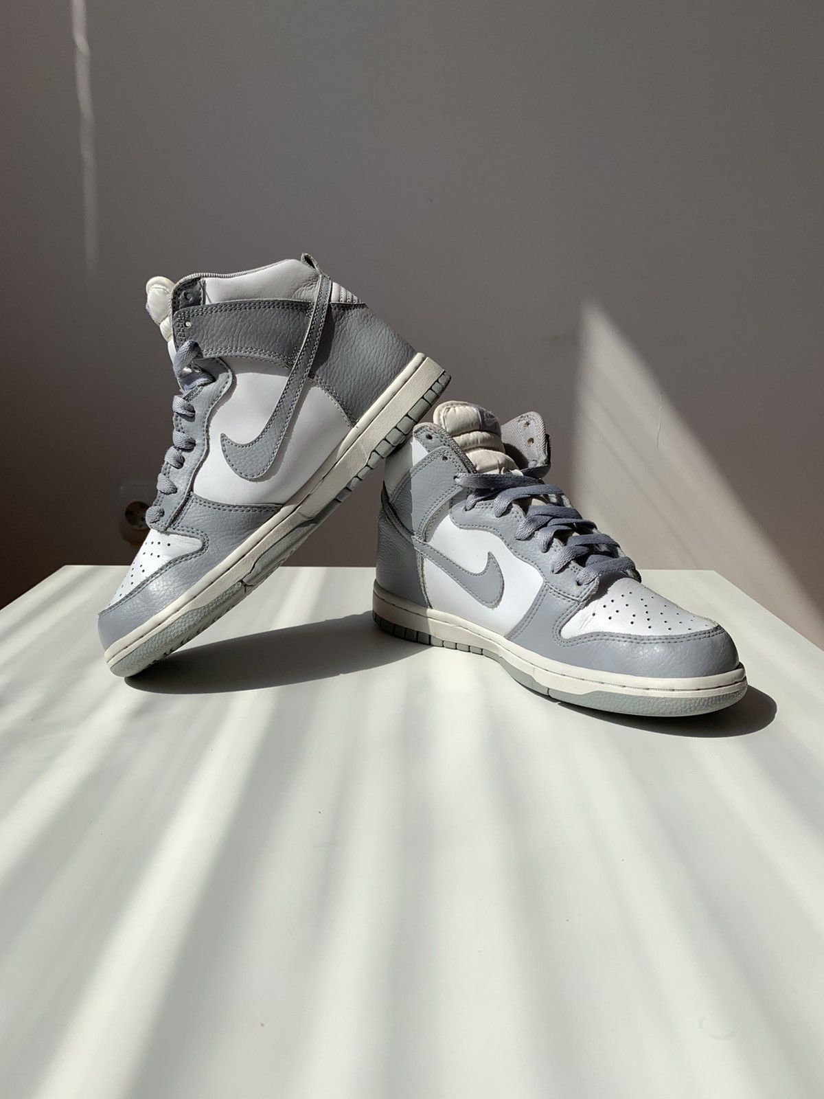 Nike 2016 Nike Dunk High White Wolf Grey Size US 7 / IT 37 - 8 Thumbnail