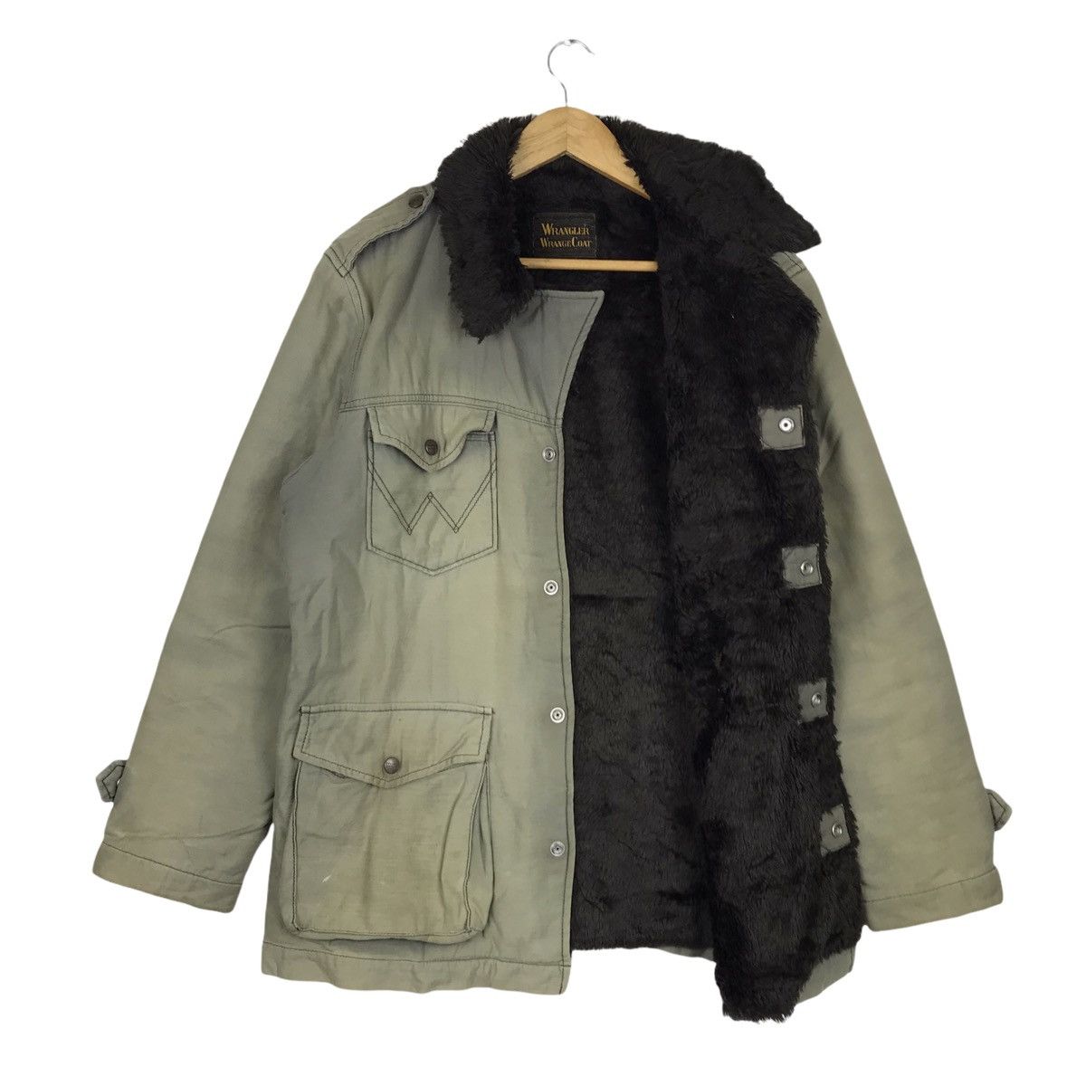 Vintage × Wrangler Vintage Faded Wrangler Wrange Coat Sherpa Jacket Size US L / EU 52-54 / 3 - 8 Thumbnail