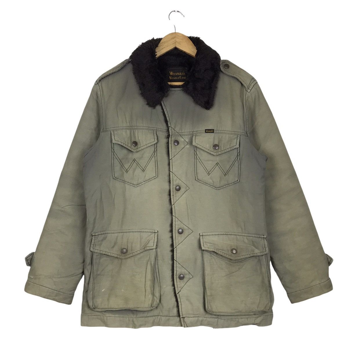 Vintage × Wrangler Vintage Faded Wrangler Wrange Coat Sherpa Jacket Size US L / EU 52-54 / 3 - 1 Thumbnail