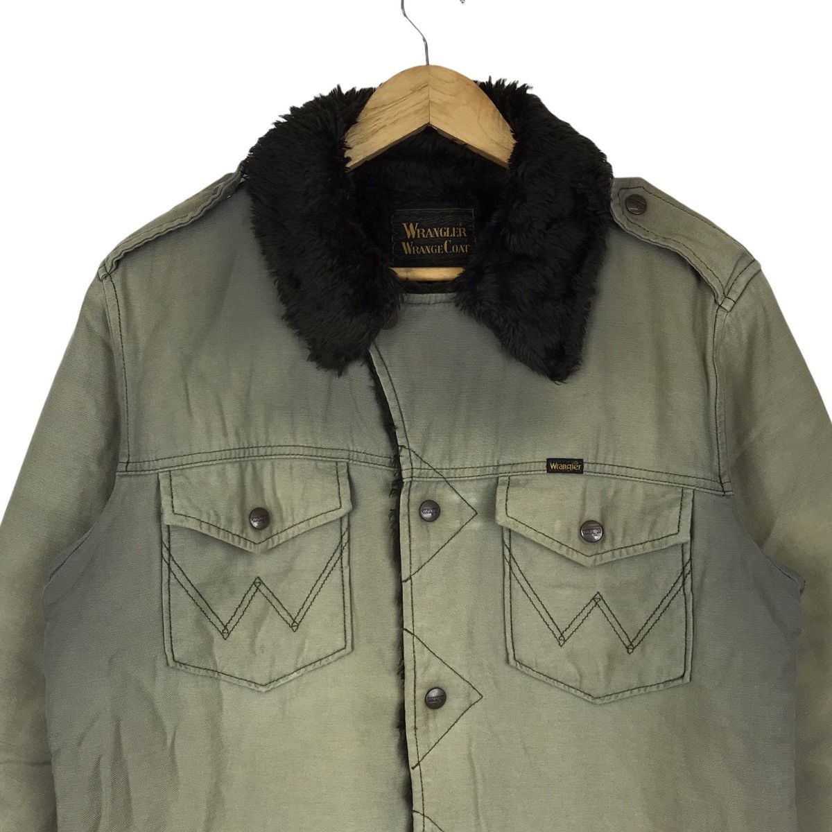 Vintage × Wrangler Vintage Faded Wrangler Wrange Coat Sherpa Jacket Size US L / EU 52-54 / 3 - 2 Thumbnail