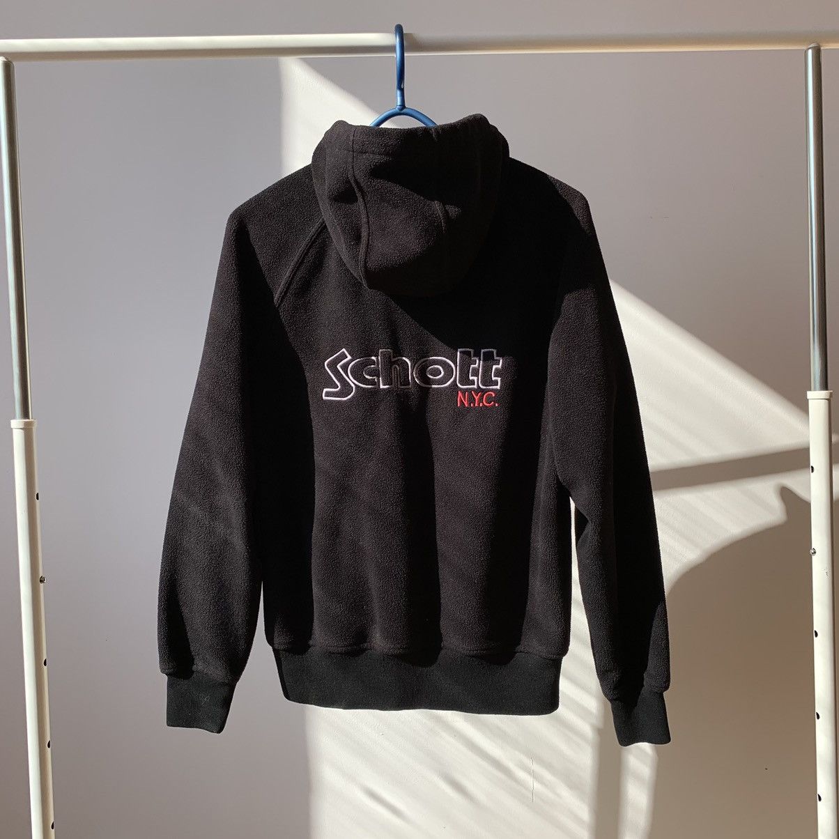 Vintage Schott Fleece Sherpa Hoodie NYC Grailed