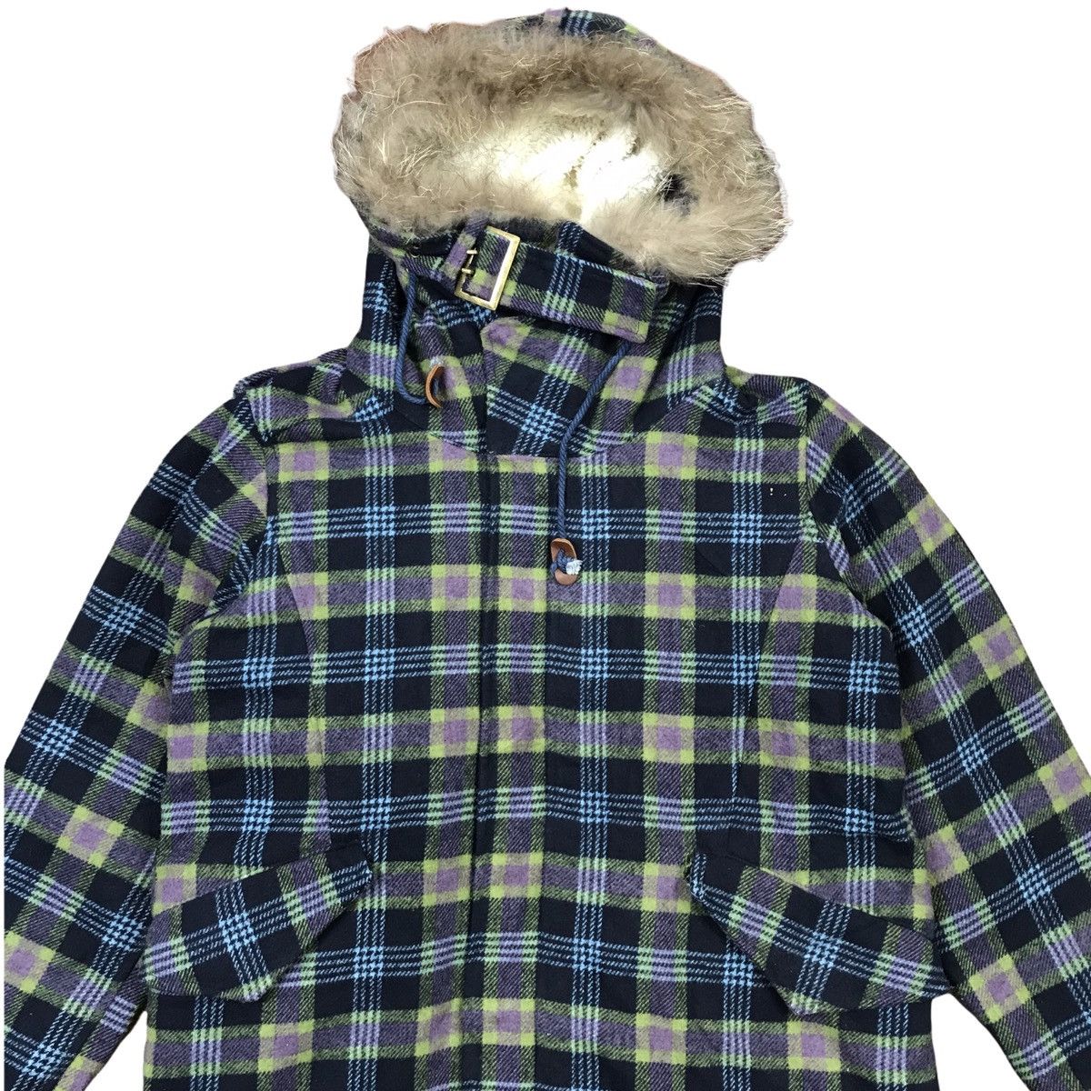 Japanese Brand Heart Market Plaid Checkered Sherpa Hoodie Jacket Size US M / EU 48-50 / 2 - 2 Thumbnail