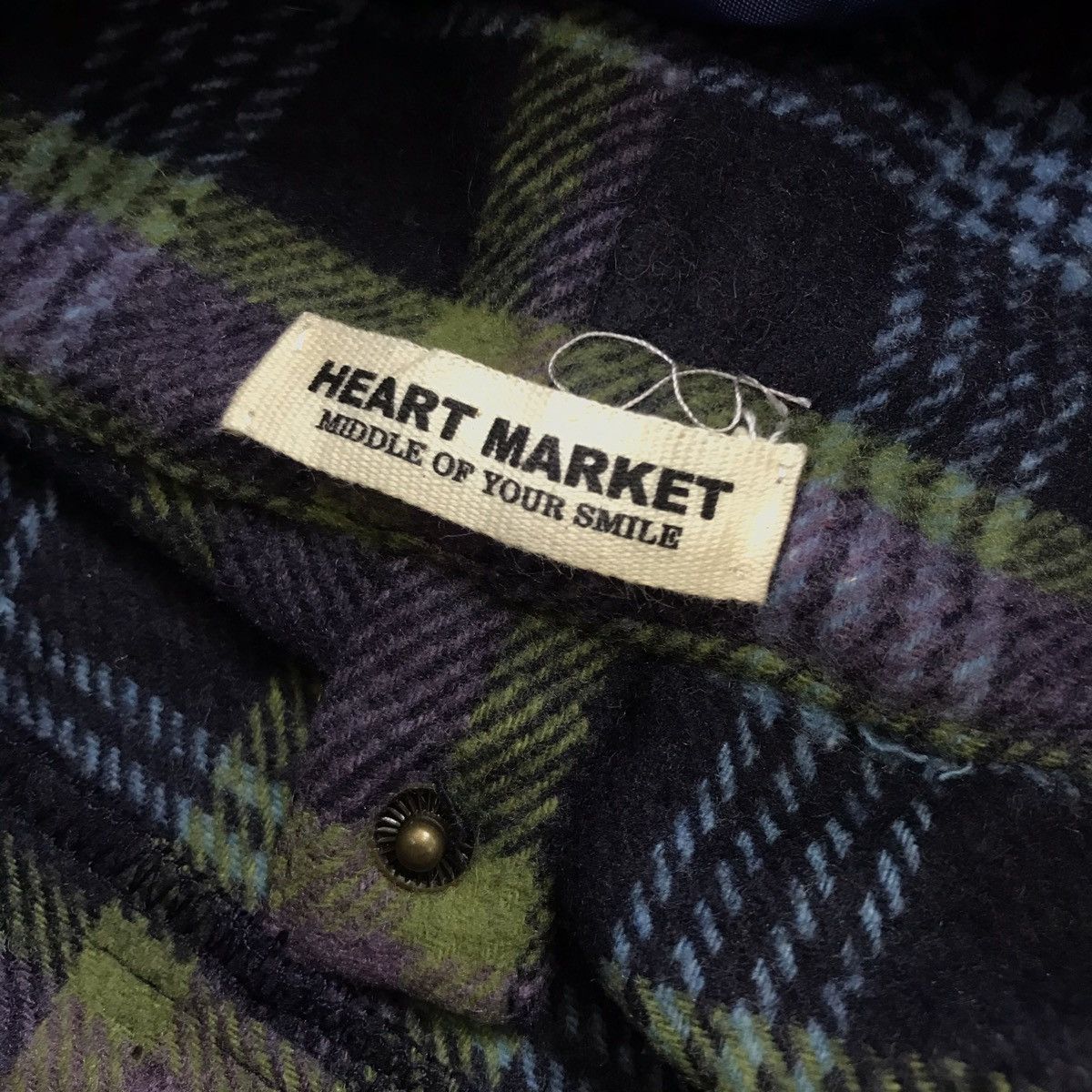 Japanese Brand Heart Market Plaid Checkered Sherpa Hoodie Jacket Size US M / EU 48-50 / 2 - 7 Thumbnail