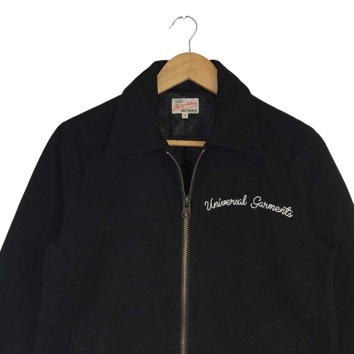 Japanese Brand Vintage Universal Garment Workwear Zip Up Wool Jacket Size US S / EU 44-46 / 1 - 2 Thumbnail
