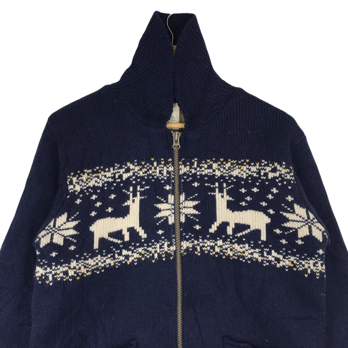 Japanese Brand Felissimo Habitat Art Work Wool Zip Up Jacket Size US M / EU 48-50 / 2 - 2 Thumbnail