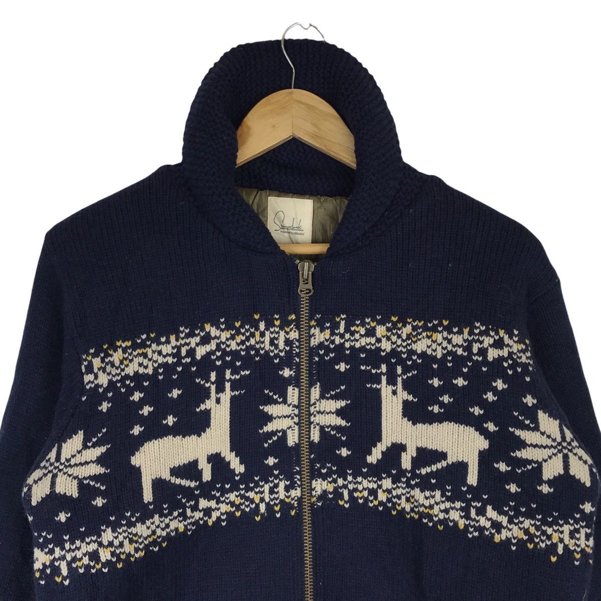 Japanese Brand Felissimo Habitat Art Work Wool Zip Up Jacket Size US M / EU 48-50 / 2 - 8 Thumbnail