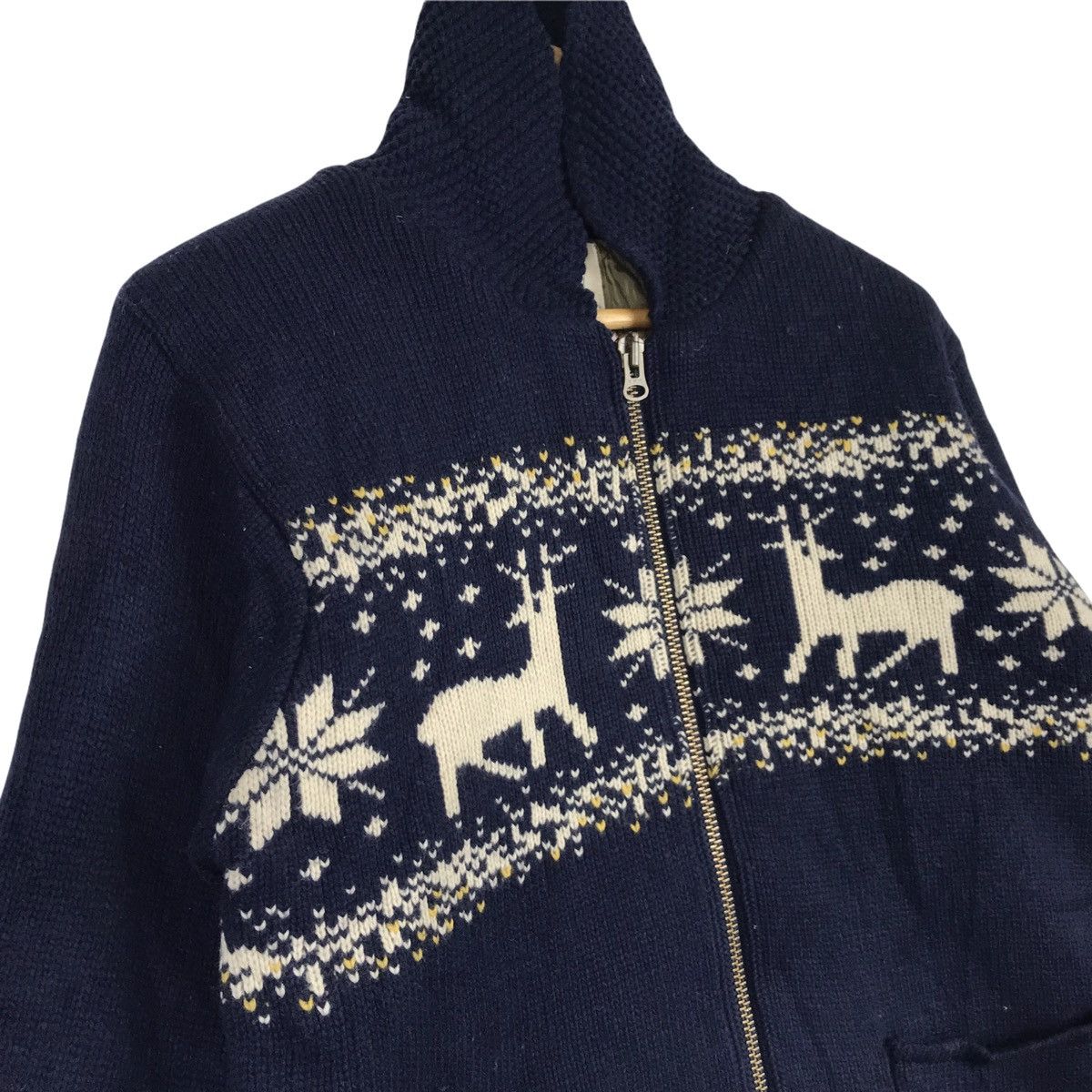 Japanese Brand Felissimo Habitat Art Work Wool Zip Up Jacket Size US M / EU 48-50 / 2 - 3 Thumbnail