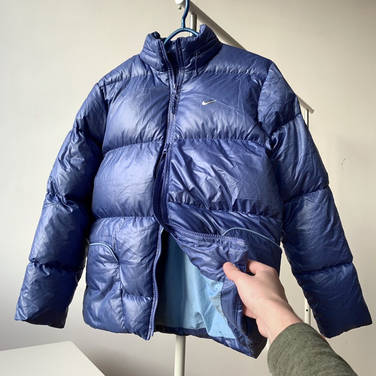 Nike 00s Nike Down Puffer Jacket Sky Blue Size M / US 6-8 / IT 42-44 - 5 Thumbnail