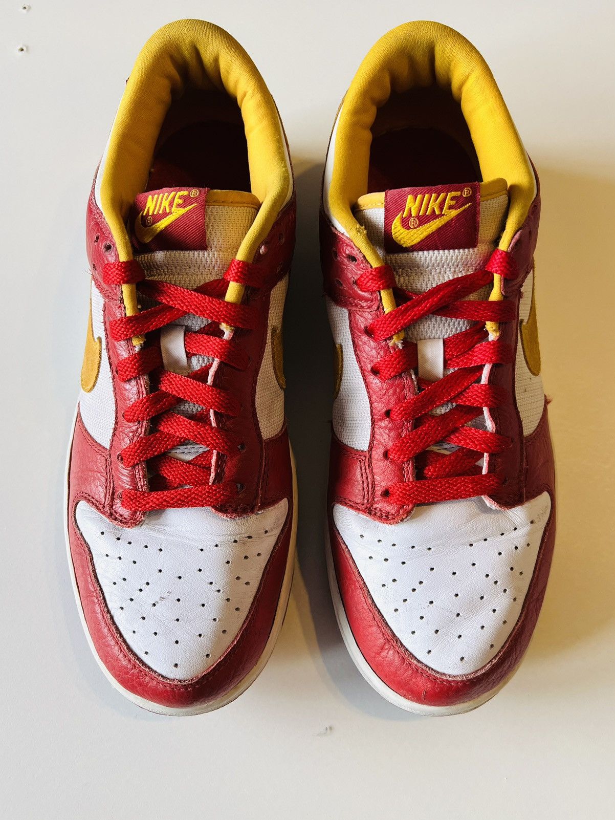 Nike Nike Dunk Low Gold Leaf Deep Red White Size US 9 / EU 42 - 4 Thumbnail