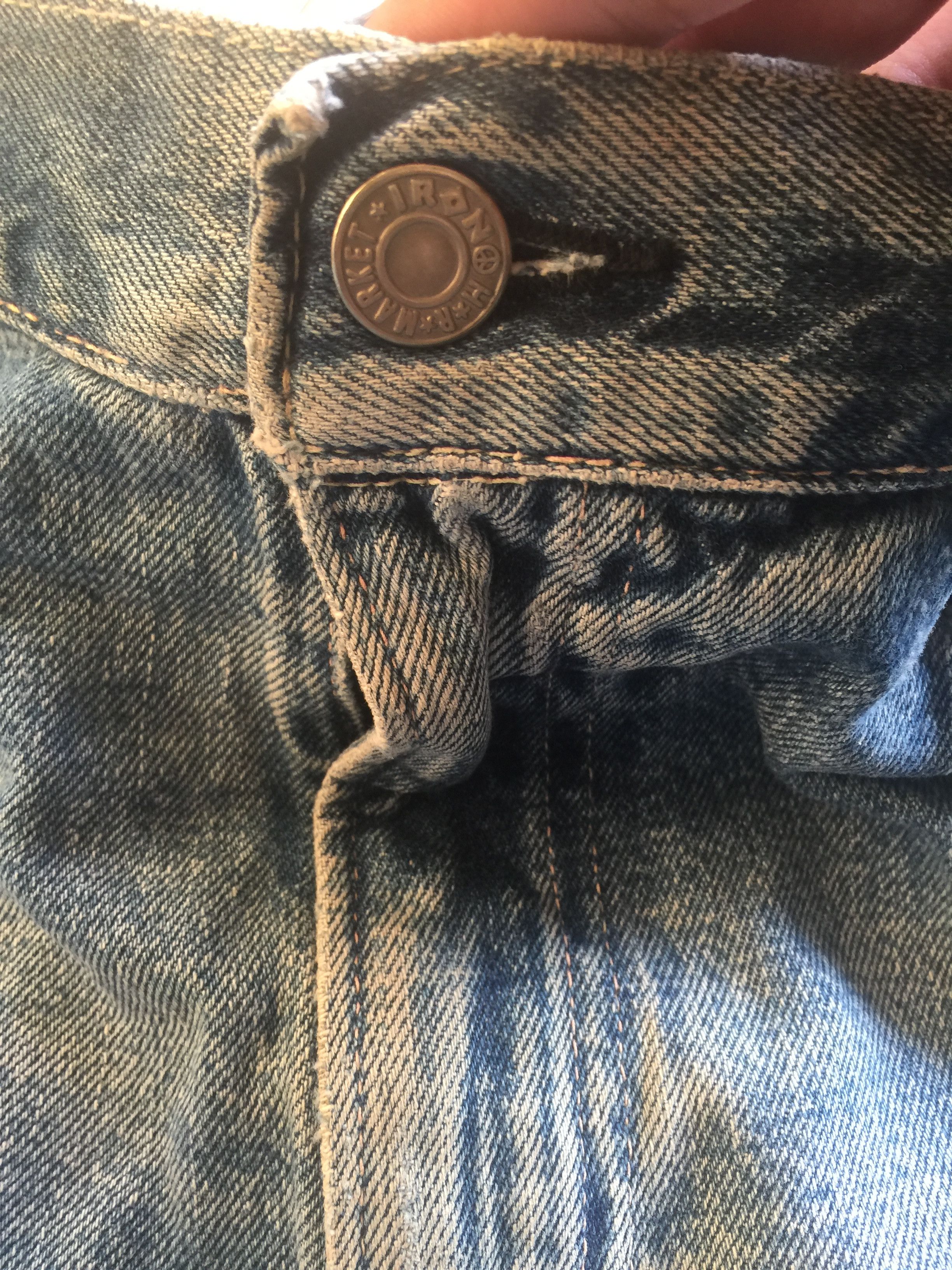 Japanese Brand Blue Blue Jpn Street Hip Hop Distressed Denim Shorts Size US 35 - 7 Thumbnail