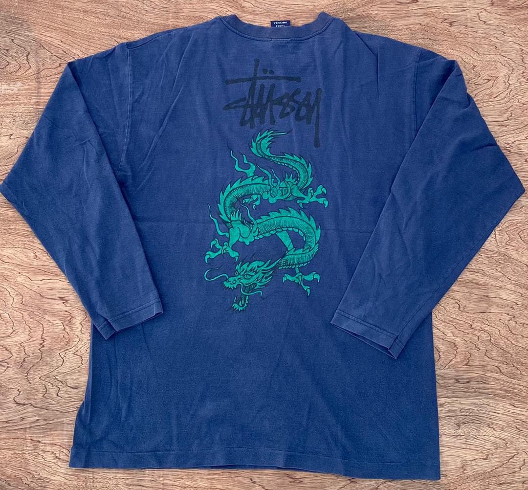 Pre-owned Made In Usa X Stussy Vintage Tee Stussy Dragon Made In