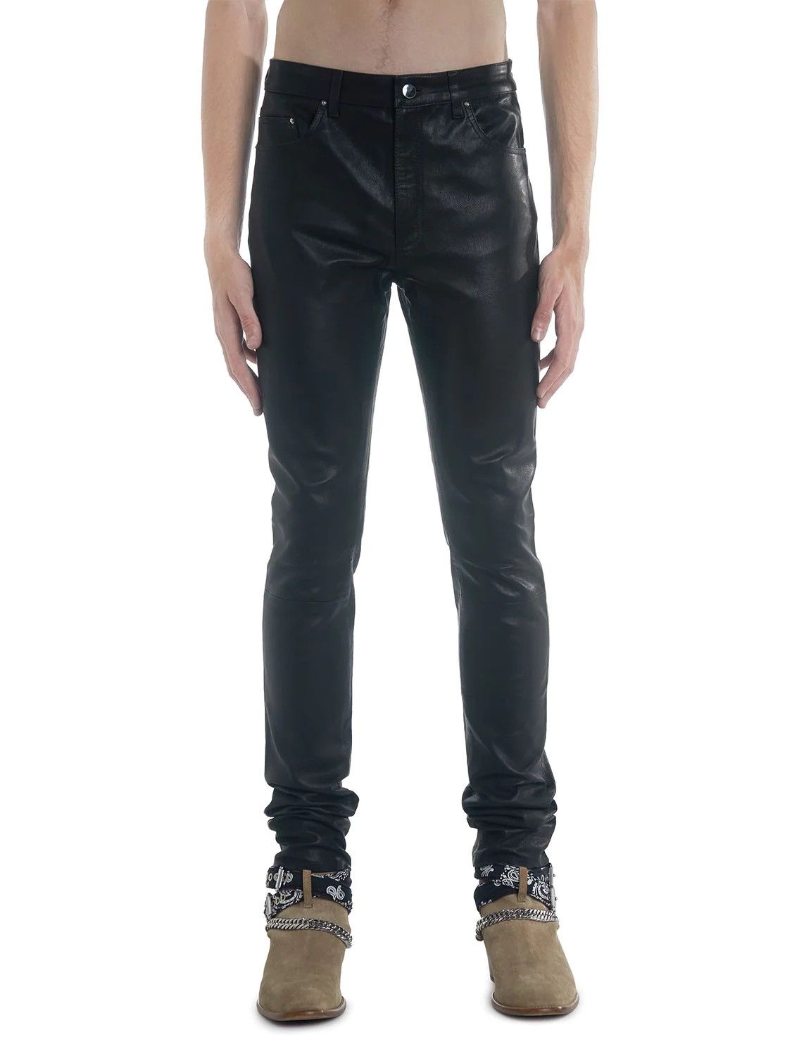 Amiri 4000$ Amiri Leather pants size 30 Size US 30 / EU 46 - 12 Thumbnail