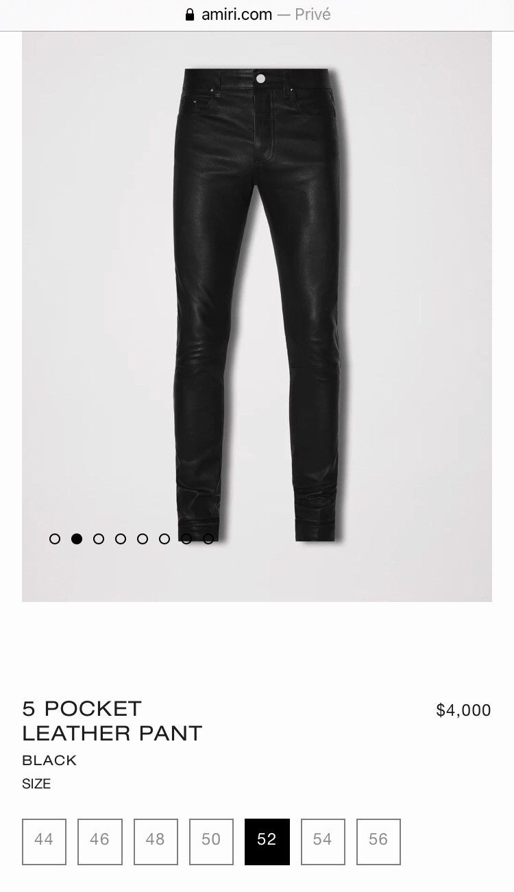 Amiri 4000$ Amiri Leather pants size 30 Size US 30 / EU 46 - 11 Thumbnail