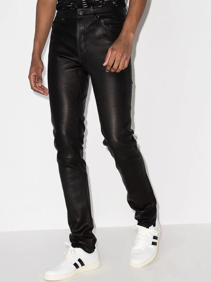 Image of 4000$ Amiri Leather Pants Size 30 in Black, Men's