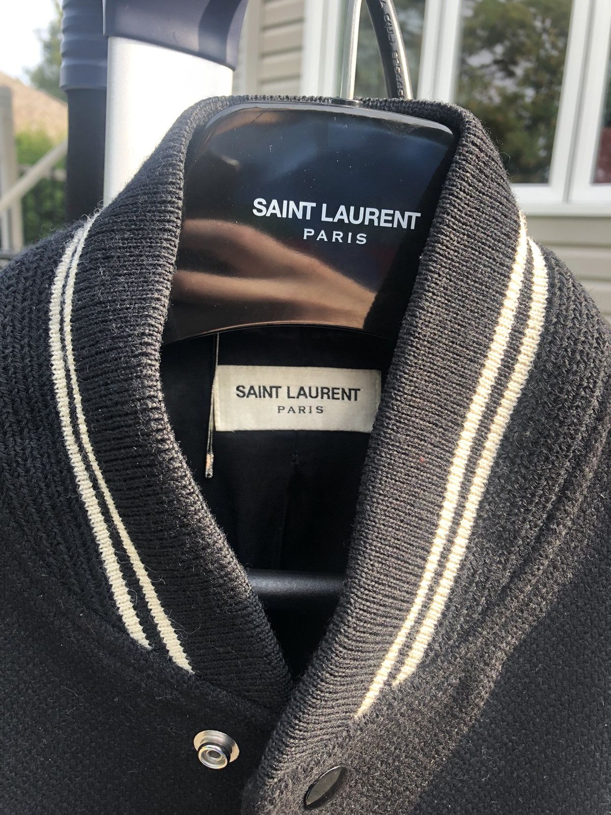 Hedi Slimane × Saint Laurent Paris Saint Laurent X Hedi slimane teddy bomber black jacket Size US S / EU 44-46 / 1 - 8 Thumbnail