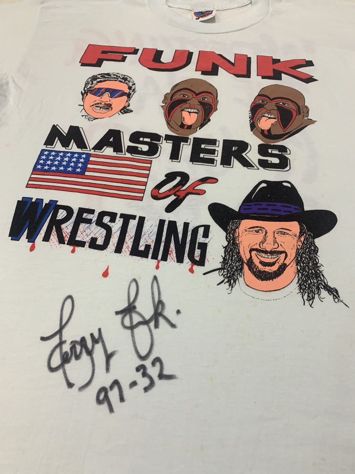 Vintage × WWE × WWF 1997 Terry Funk Masters Of Wrestling Shirt With Signature Size US XL / EU 56 / 4 - 3 Thumbnail