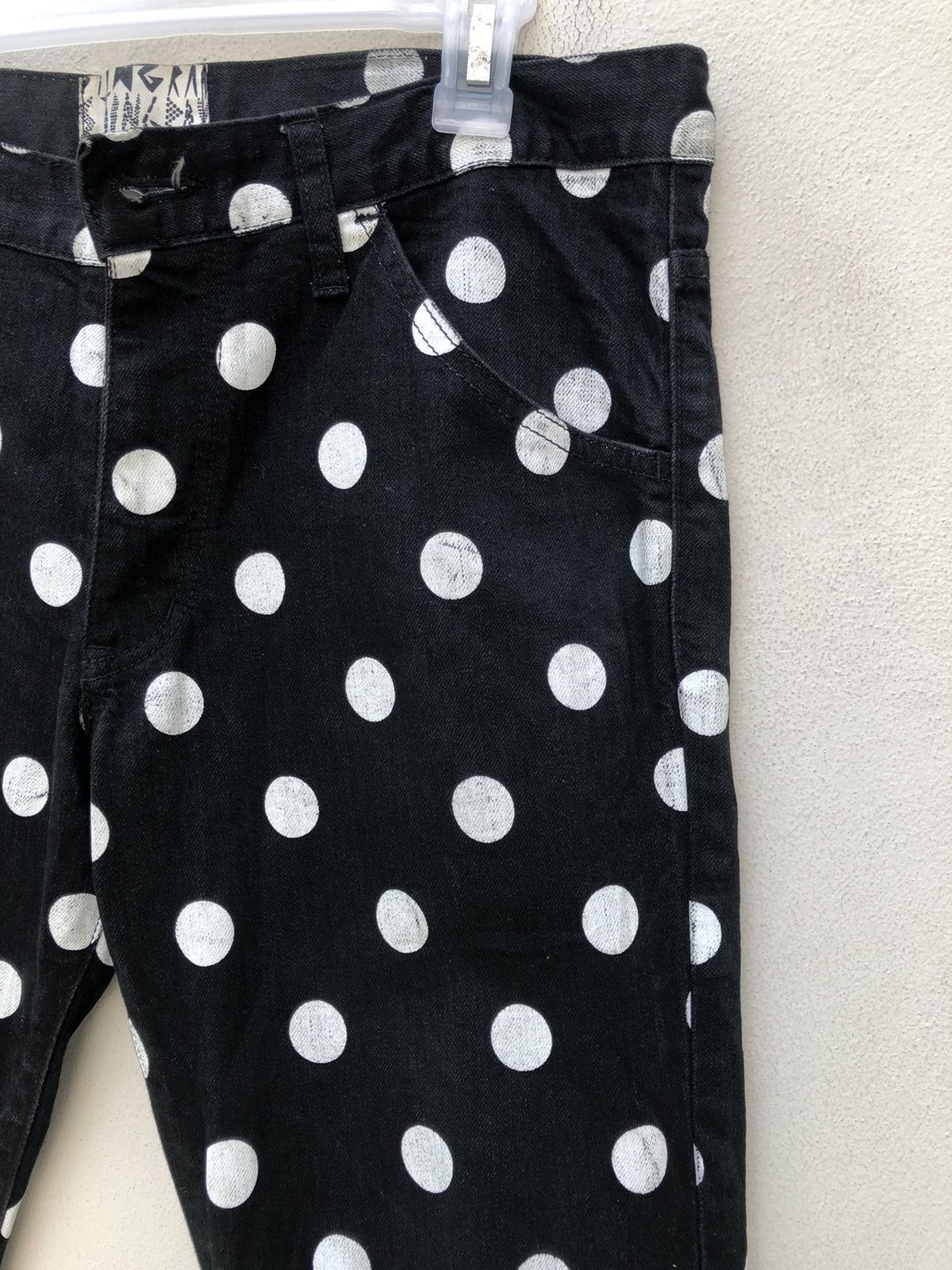 Vintage Sting Ray Made in Japan Polka Dot Black Skinny Pant Size US 31 - 12 Thumbnail
