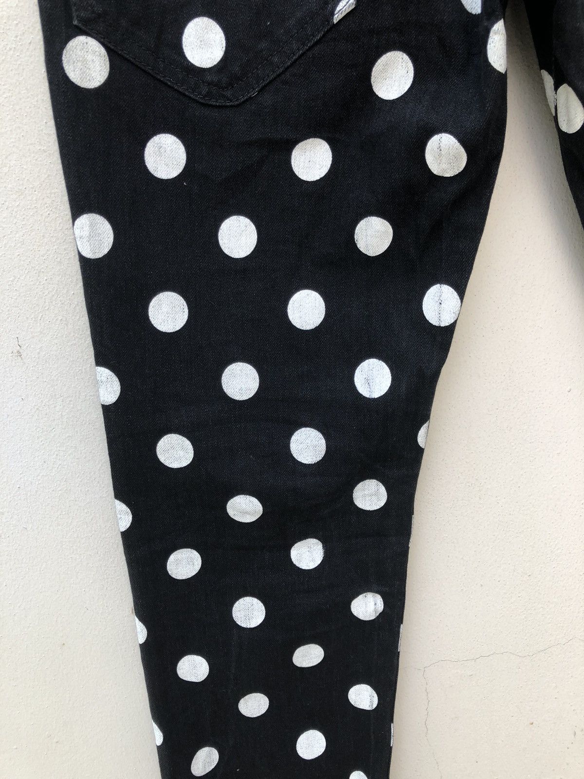 Vintage Sting Ray Made in Japan Polka Dot Black Skinny Pant Size US 31 - 16 Thumbnail
