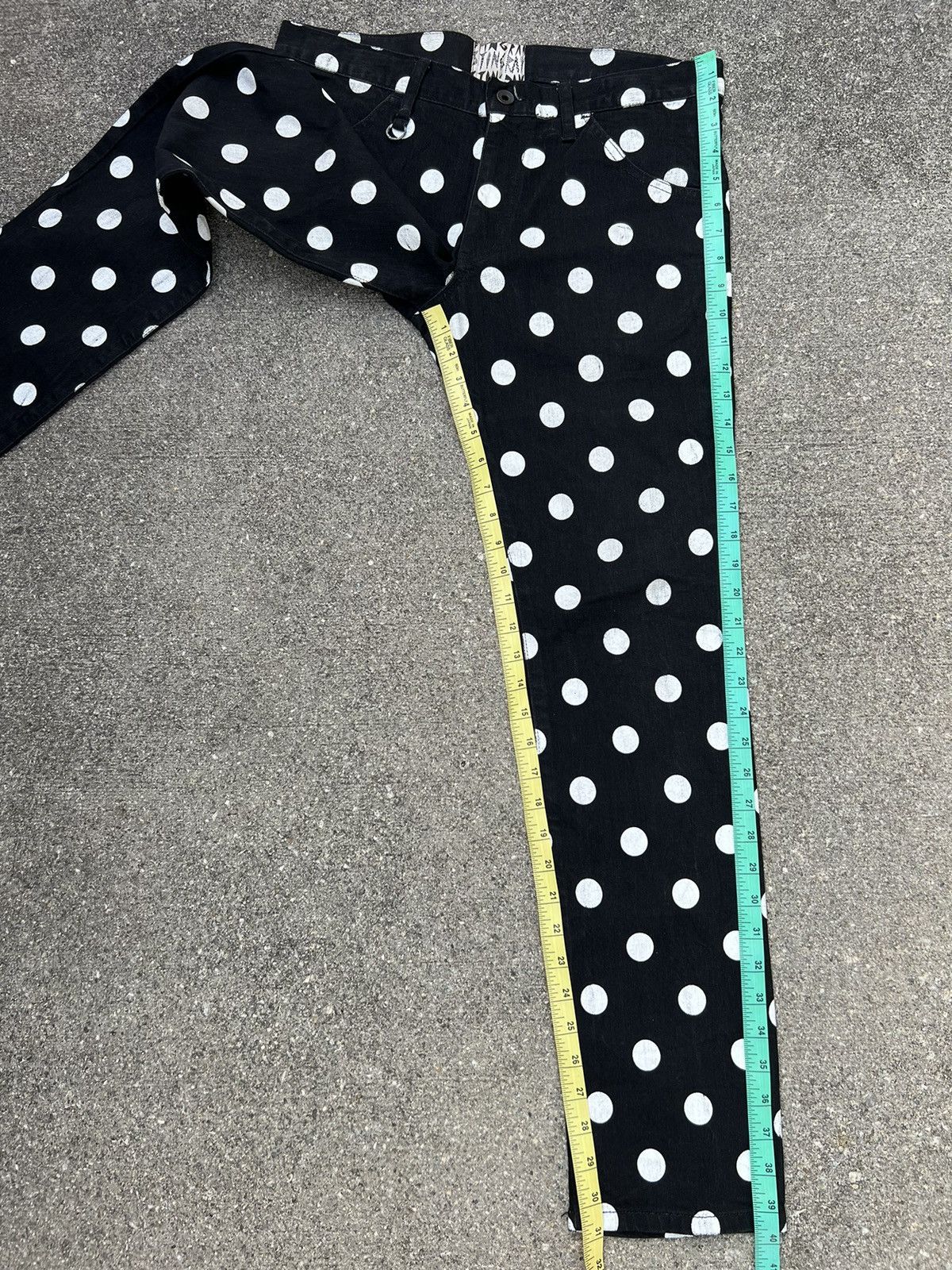 Vintage Sting Ray Made in Japan Polka Dot Black Skinny Pant Size US 31 - 4 Thumbnail
