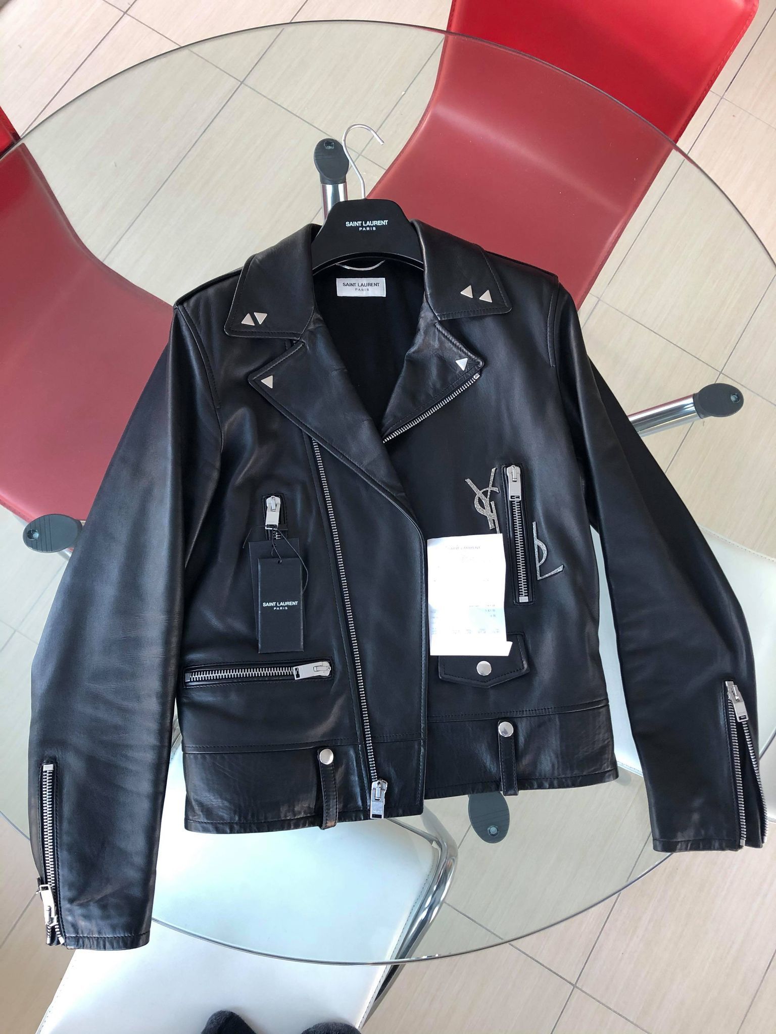 Hedi Slimane × Saint Laurent Paris Saint Laurent YSL L01 Leather jacket size 46 Size US S / EU 44-46 / 1 - 1 Thumbnail
