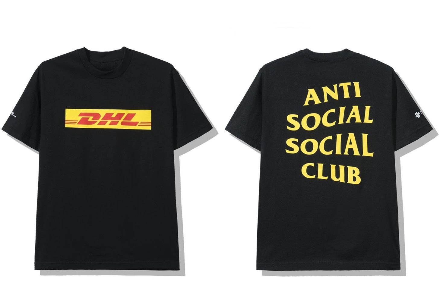 Anti Social Social Club × Other DS Red DHL X ASSC Yellow Logo Black Tee Supreme bape kith Size US M / EU 48-50 / 2 - 2 Thumbnail