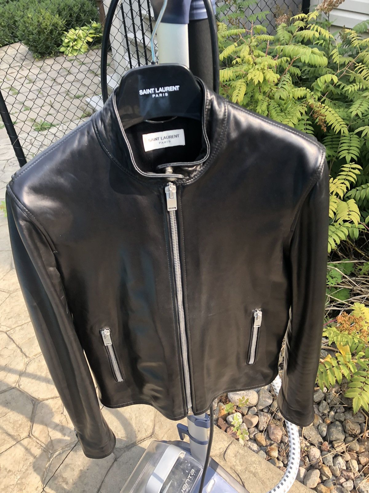 Hedi Slimane × Saint Laurent Paris Saint Laurent racer cafe biker jacket leather Size US S / EU 44-46 / 1 - 8 Thumbnail