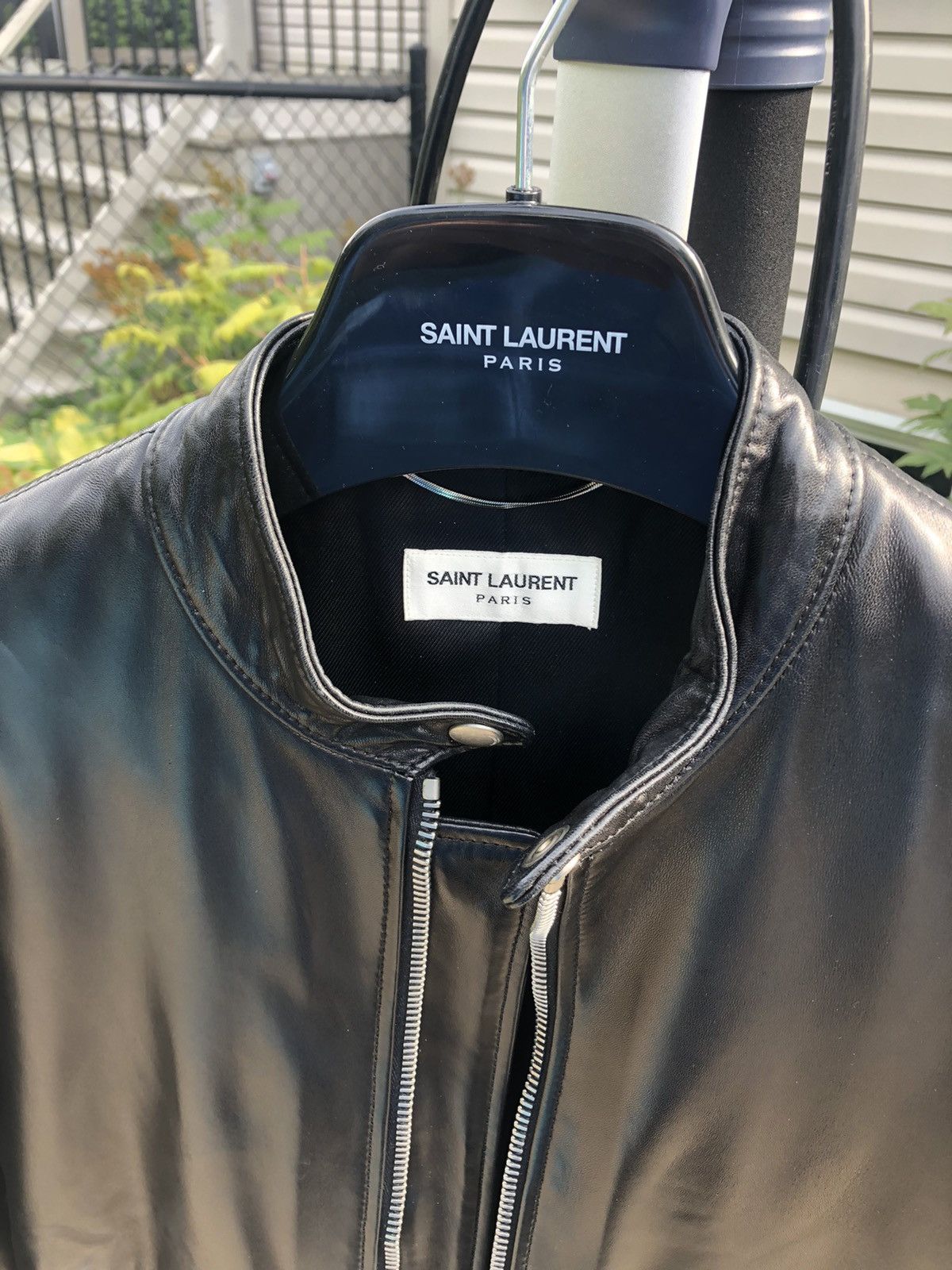 Hedi Slimane × Saint Laurent Paris Saint Laurent racer cafe biker jacket leather Size US S / EU 44-46 / 1 - 4 Thumbnail