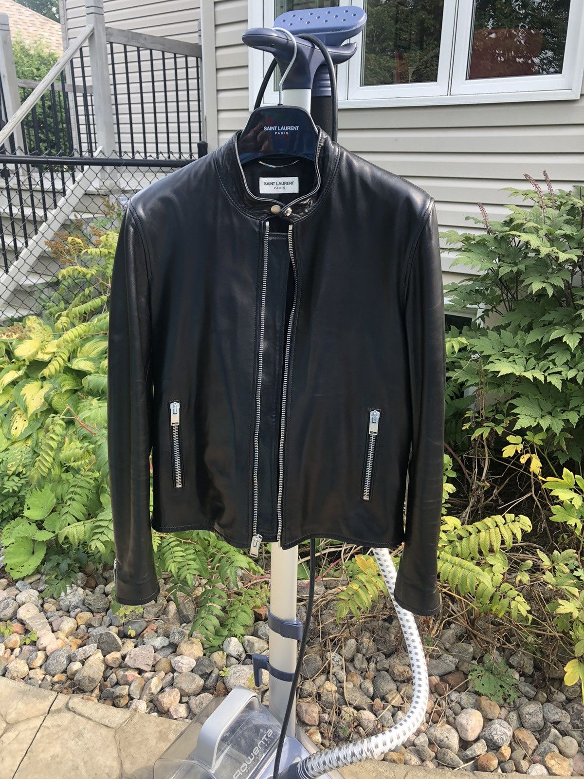 Hedi Slimane × Saint Laurent Paris Saint Laurent racer cafe biker jacket leather Size US S / EU 44-46 / 1 - 2 Thumbnail