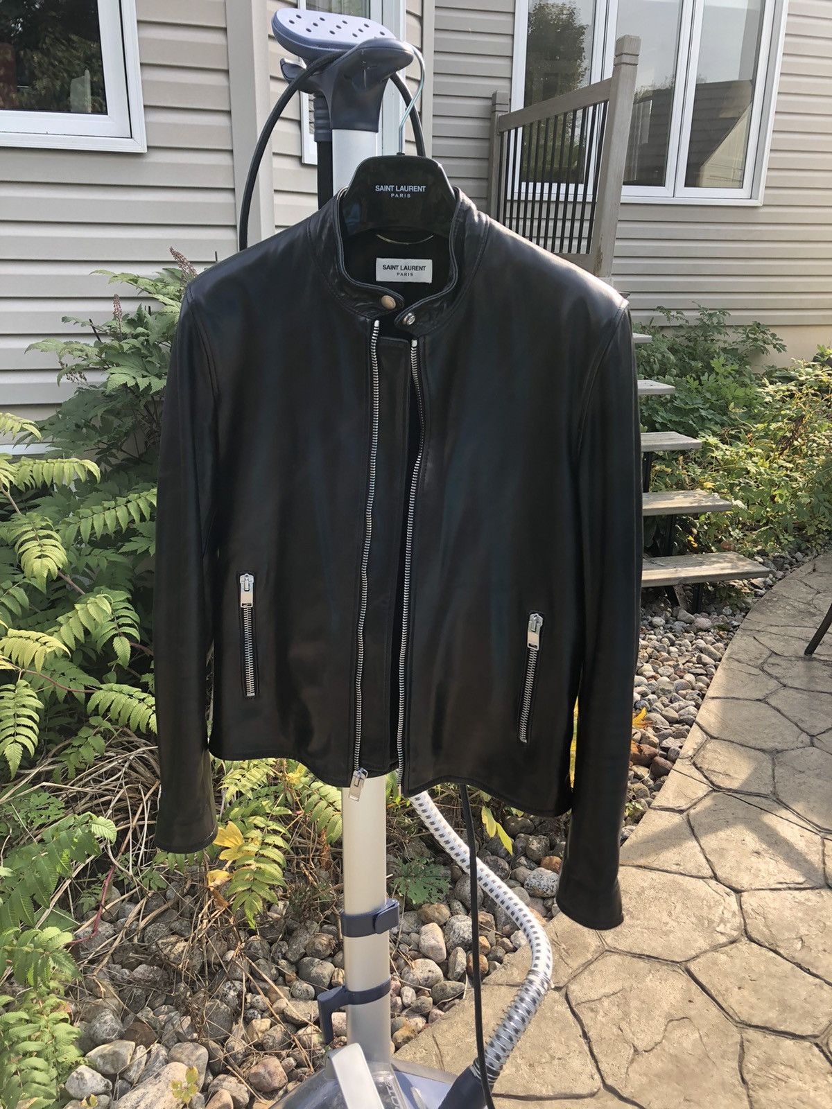Hedi Slimane × Saint Laurent Paris Saint Laurent racer cafe biker jacket leather Size US S / EU 44-46 / 1 - 10 Thumbnail