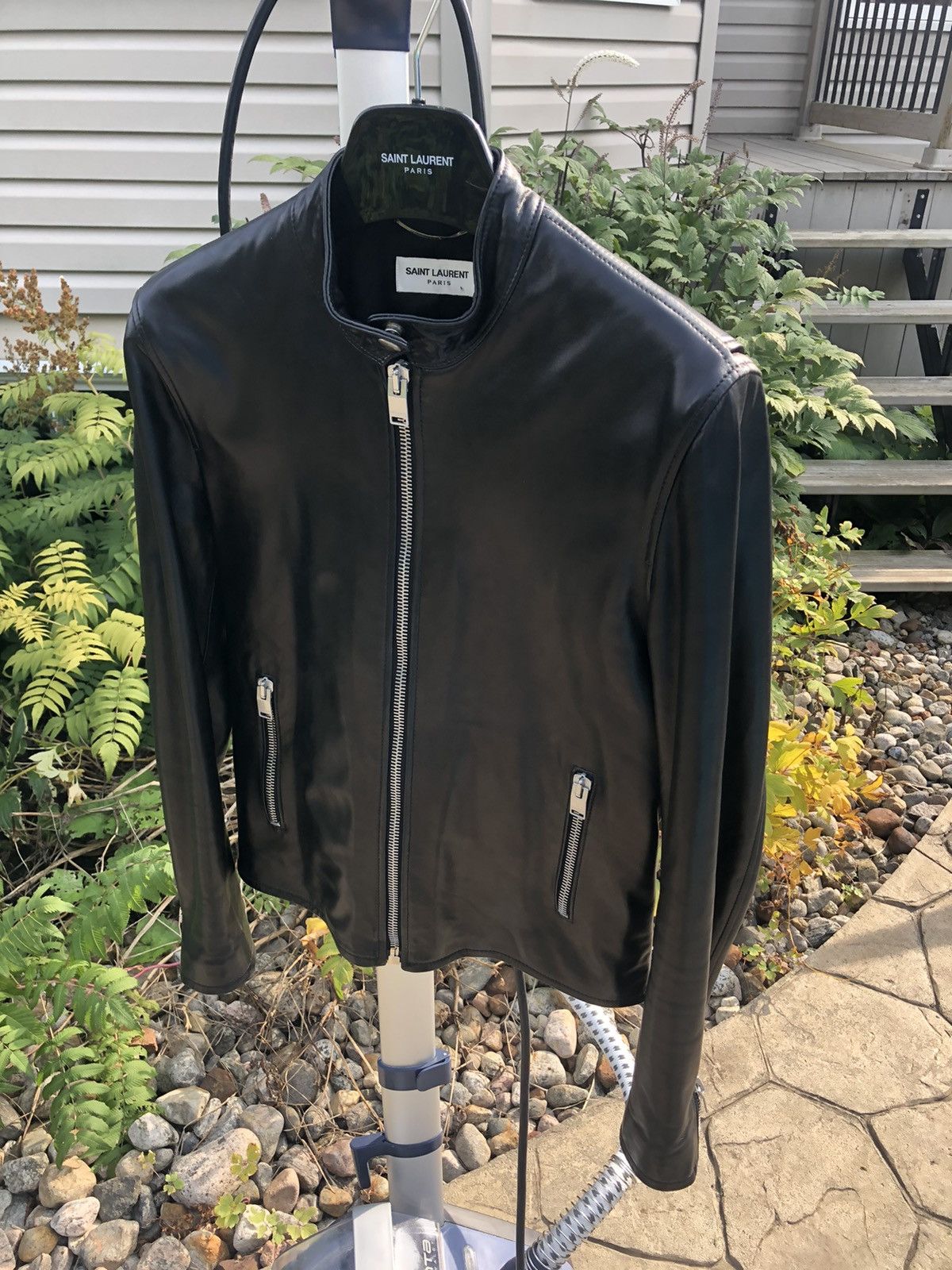 Hedi Slimane × Saint Laurent Paris Saint Laurent racer cafe biker jacket leather Size US S / EU 44-46 / 1 - 11 Thumbnail