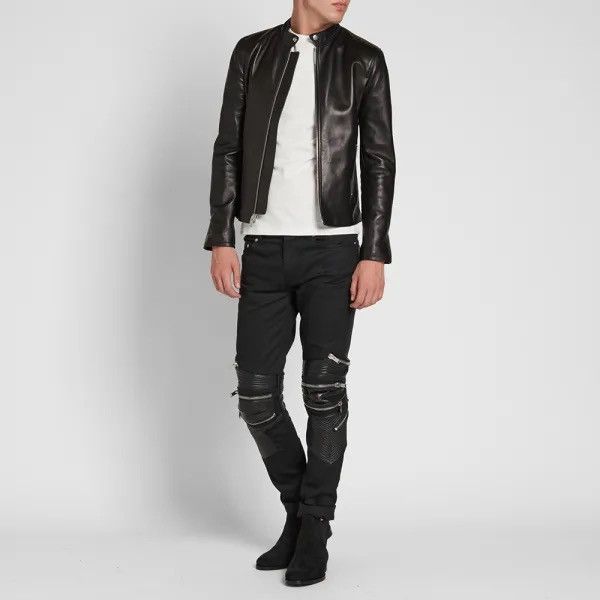 Hedi Slimane × Saint Laurent Paris Saint Laurent racer cafe biker jacket leather Size US S / EU 44-46 / 1 - 23 Thumbnail