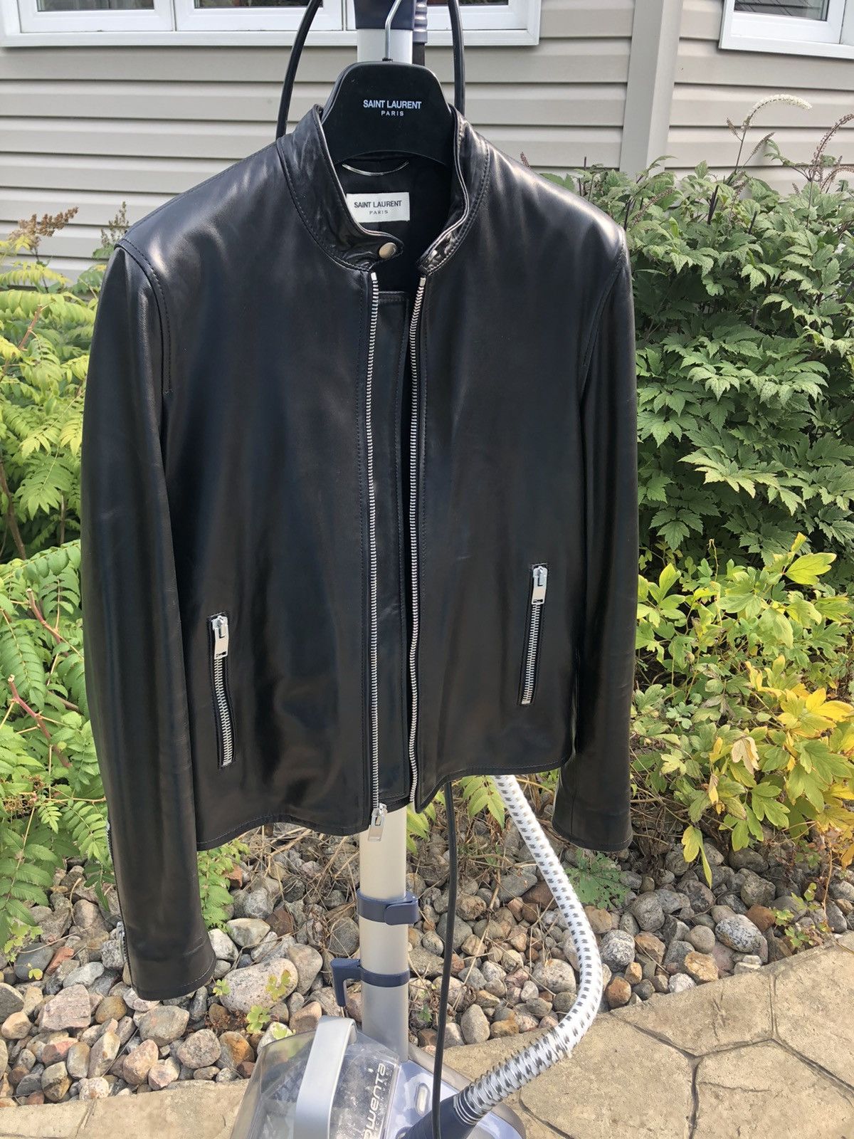 Hedi Slimane × Saint Laurent Paris Saint Laurent racer cafe biker jacket leather Size US S / EU 44-46 / 1 - 3 Thumbnail