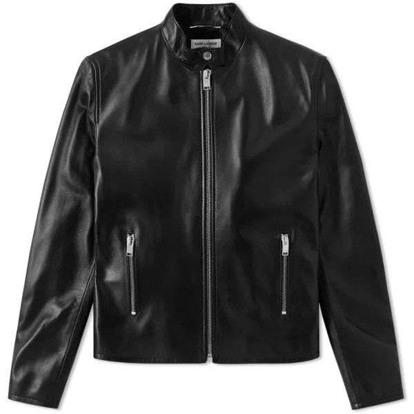 Hedi Slimane × Saint Laurent Paris Saint Laurent racer cafe biker jacket leather Size US S / EU 44-46 / 1 - 17 Thumbnail