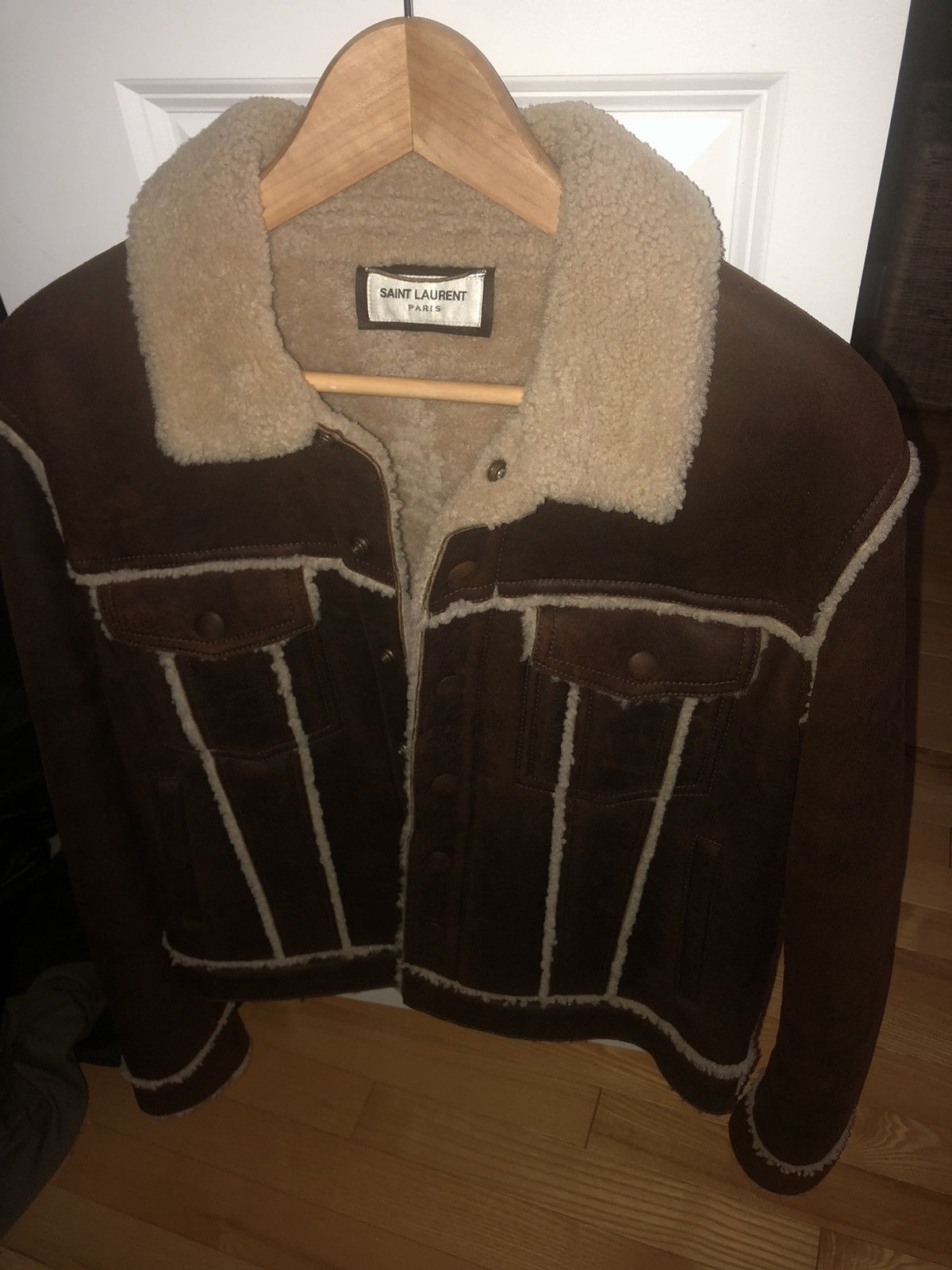 Hedi Slimane × Saint Laurent Paris Saint Laurent Brand new shearling leather jacket Size US S / EU 44-46 / 1 - 5 Thumbnail