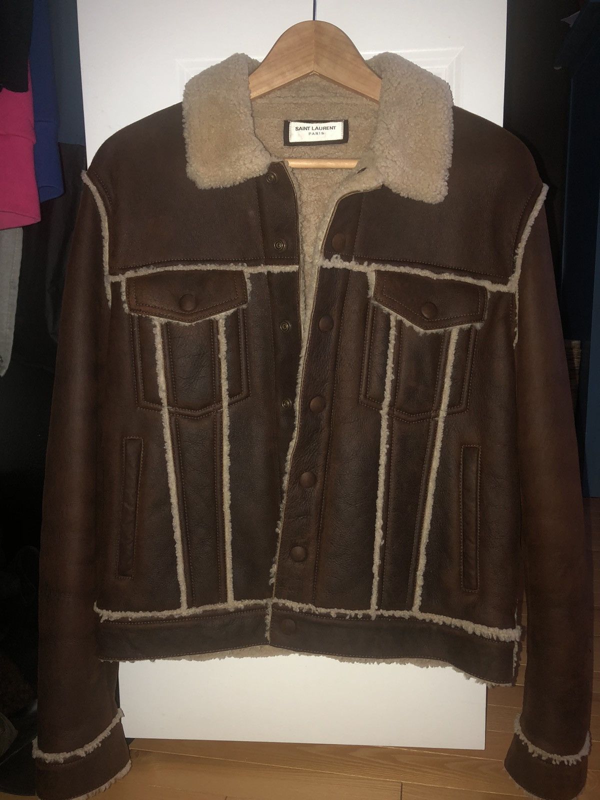 Hedi Slimane × Saint Laurent Paris Saint Laurent Brand new shearling leather jacket Size US S / EU 44-46 / 1 - 3 Thumbnail