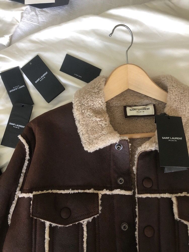 Hedi Slimane × Saint Laurent Paris Saint Laurent Brand new shearling leather jacket Size US S / EU 44-46 / 1 - 15 Thumbnail