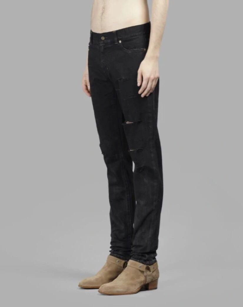 Hedi Slimane × Saint Laurent Paris Saint Laurent black oil stains denim size 30 Size US 30 / EU 46 - 16 Thumbnail