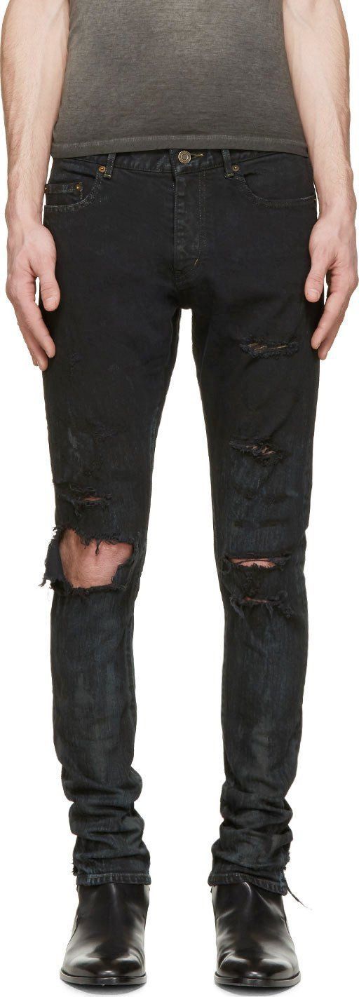 Hedi Slimane × Saint Laurent Paris Saint Laurent black oil stains denim size 30 Size US 30 / EU 46 - 13 Thumbnail