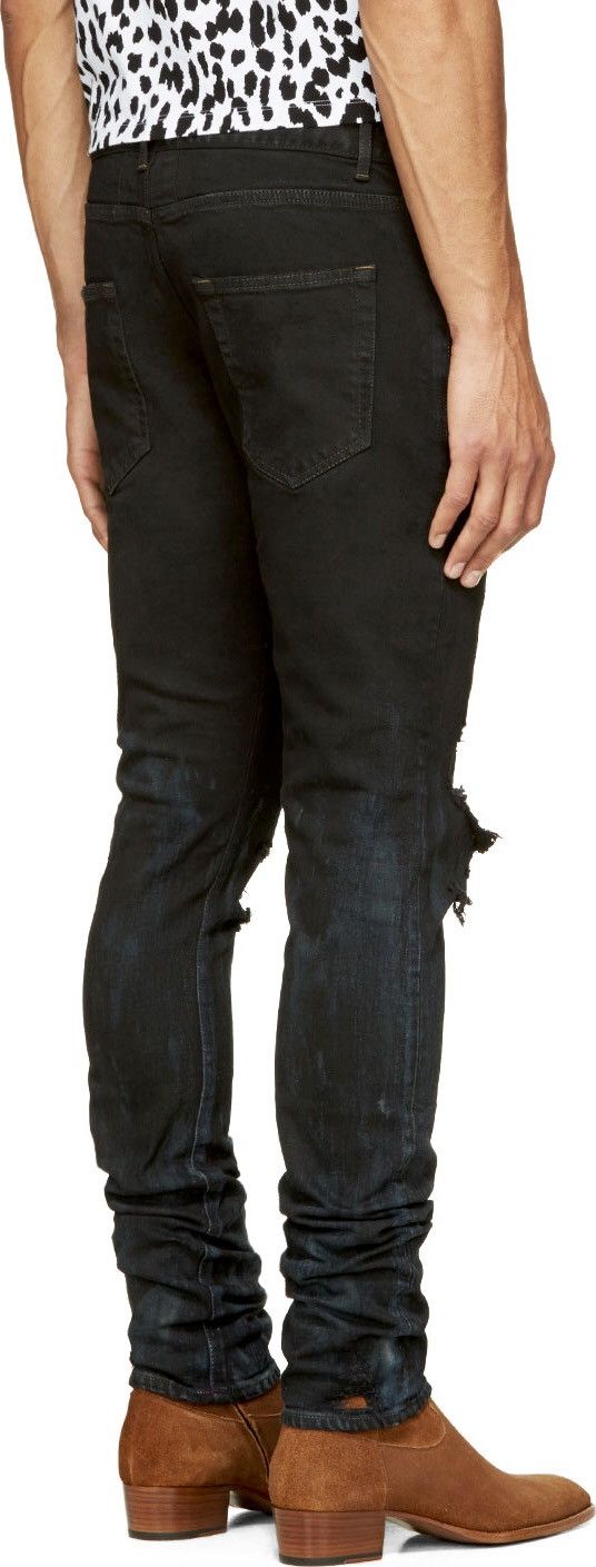 Hedi Slimane × Saint Laurent Paris Saint Laurent black oil stains denim size 30 Size US 30 / EU 46 - 14 Thumbnail