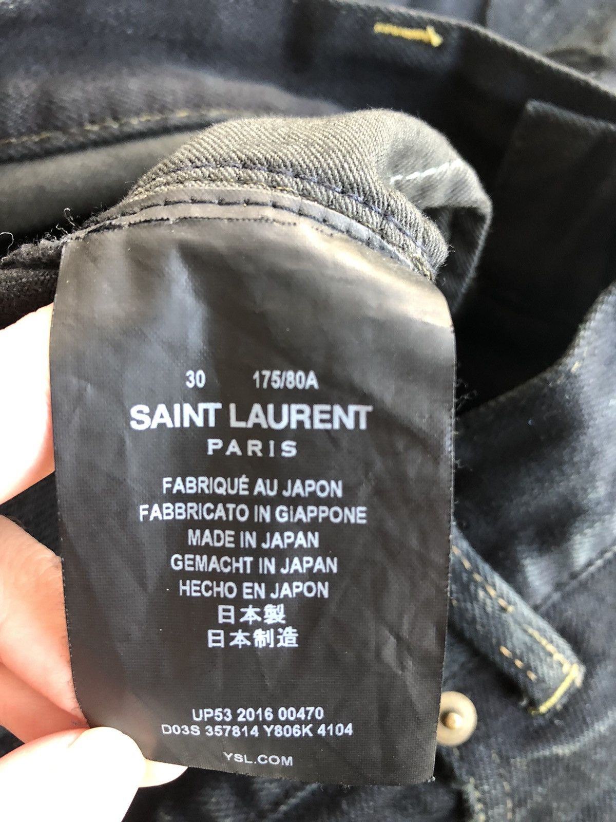 Hedi Slimane × Saint Laurent Paris Saint Laurent black oil stains denim size 30 Size US 30 / EU 46 - 7 Thumbnail