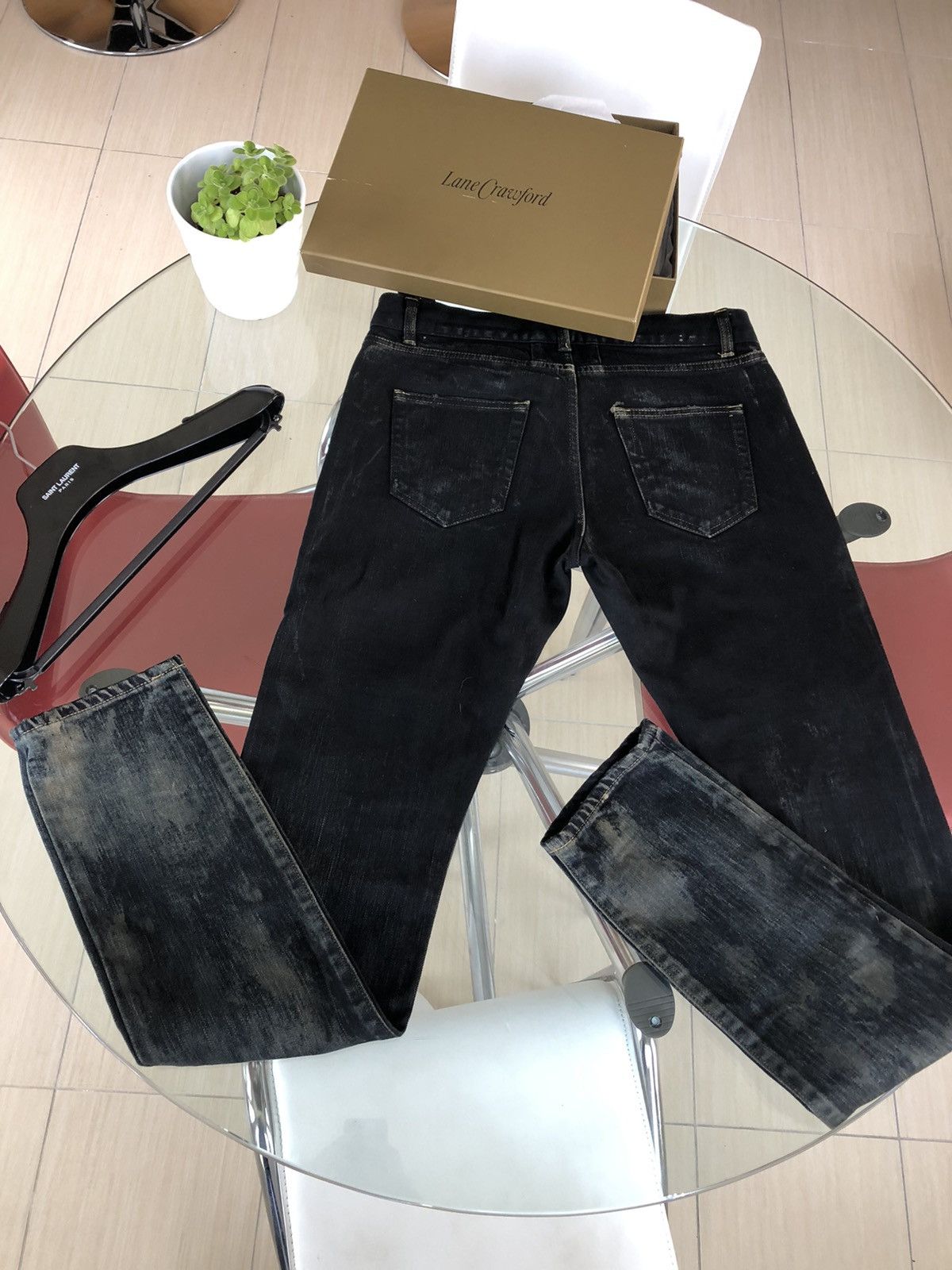 Hedi Slimane × Saint Laurent Paris Saint Laurent black oil stains denim size 30 Size US 30 / EU 46 - 8 Thumbnail