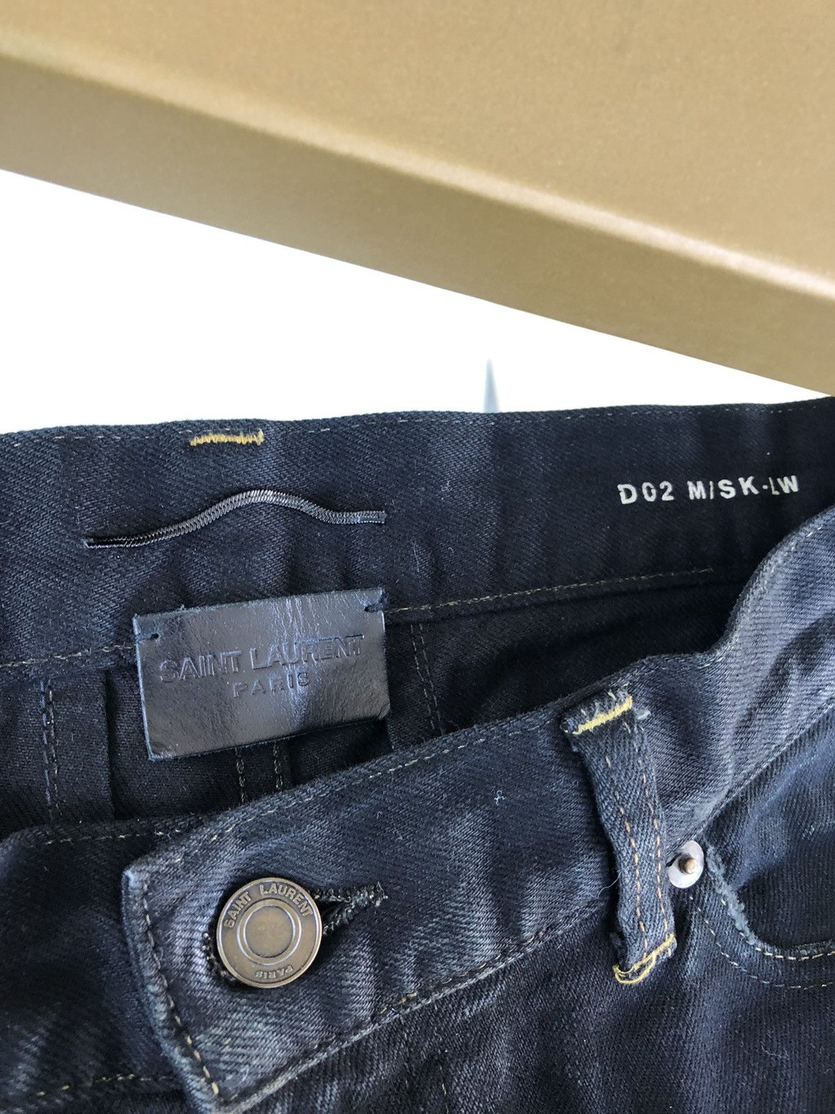 Hedi Slimane × Saint Laurent Paris Saint Laurent black oil stains denim size 30 Size US 30 / EU 46 - 6 Thumbnail