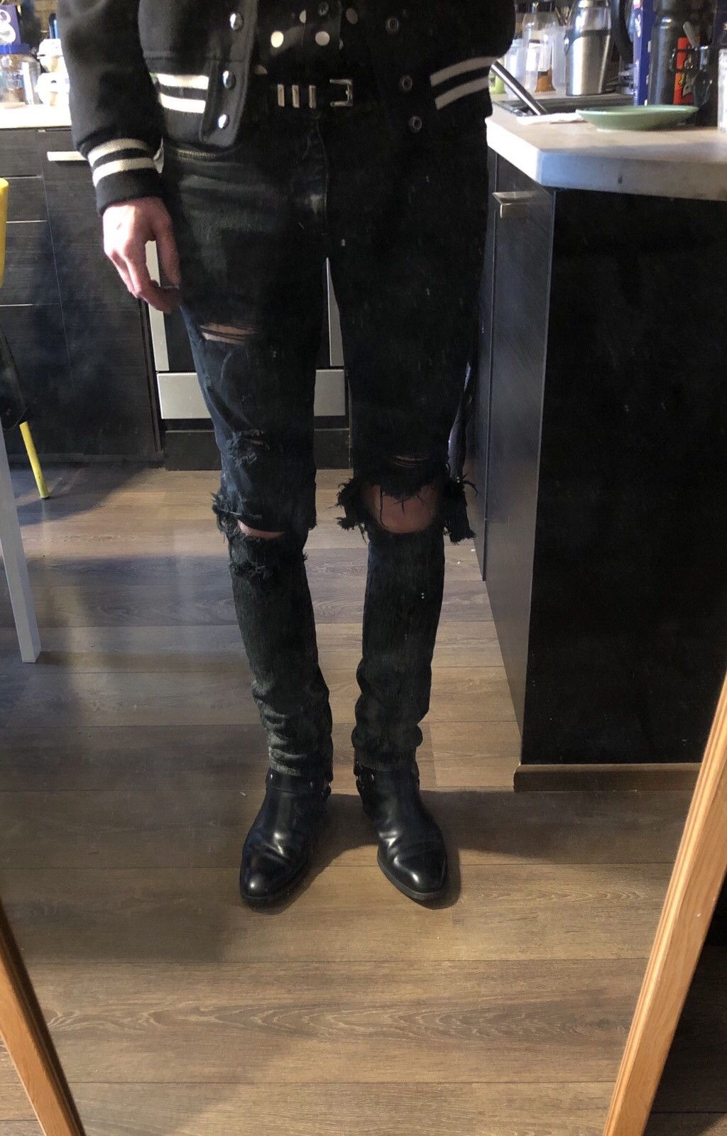 Hedi Slimane × Saint Laurent Paris Saint Laurent black oil stains denim size 30 Size US 30 / EU 46 - 15 Thumbnail