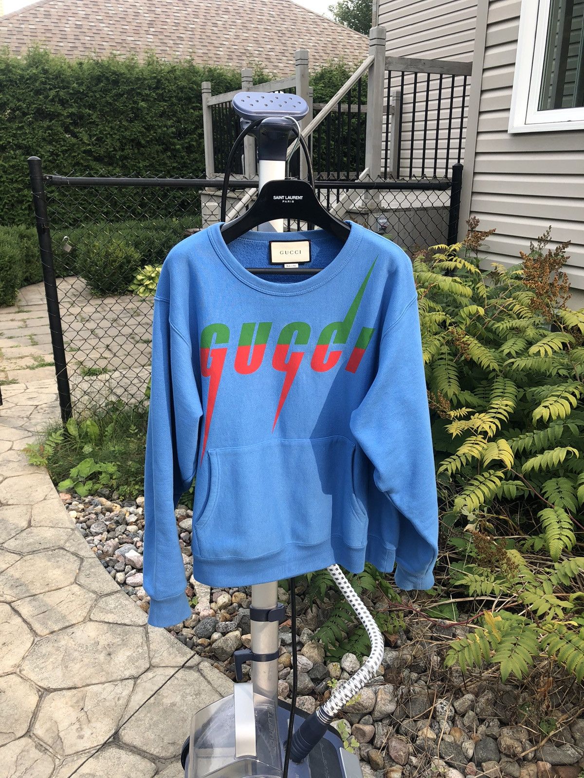 image of Gucci Blade Blue Sweater Shirt Small, Men's