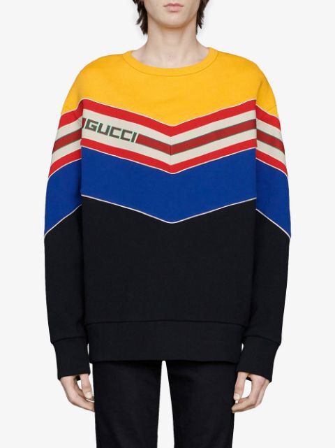 Gucci Gucci Colorblock striped monogram logo GG sweater Size US S / EU 44-46 / 1 - 15 Thumbnail