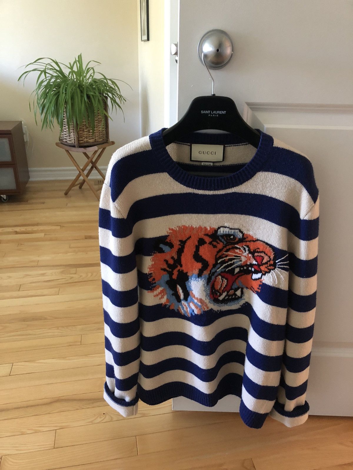 Gucci Gucci Striped Loved Tiger intarsia wool sweater medium Size US M / EU 48-50 / 2 - 10 Thumbnail